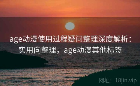 age动漫使用过程疑问整理深度解析：实用向整理，age动漫其他标签
